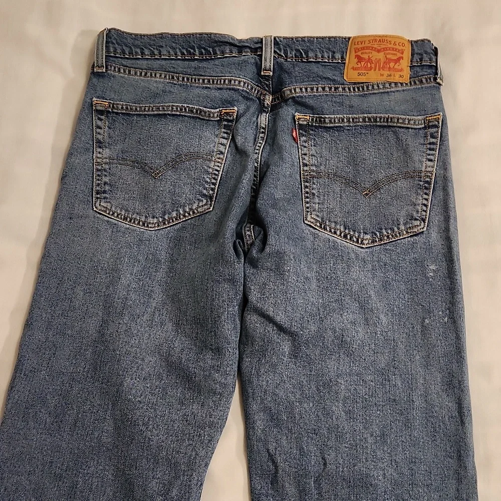 Levi's jeans 505 Regular fit straight men's 36x30‎ blue denim red tab